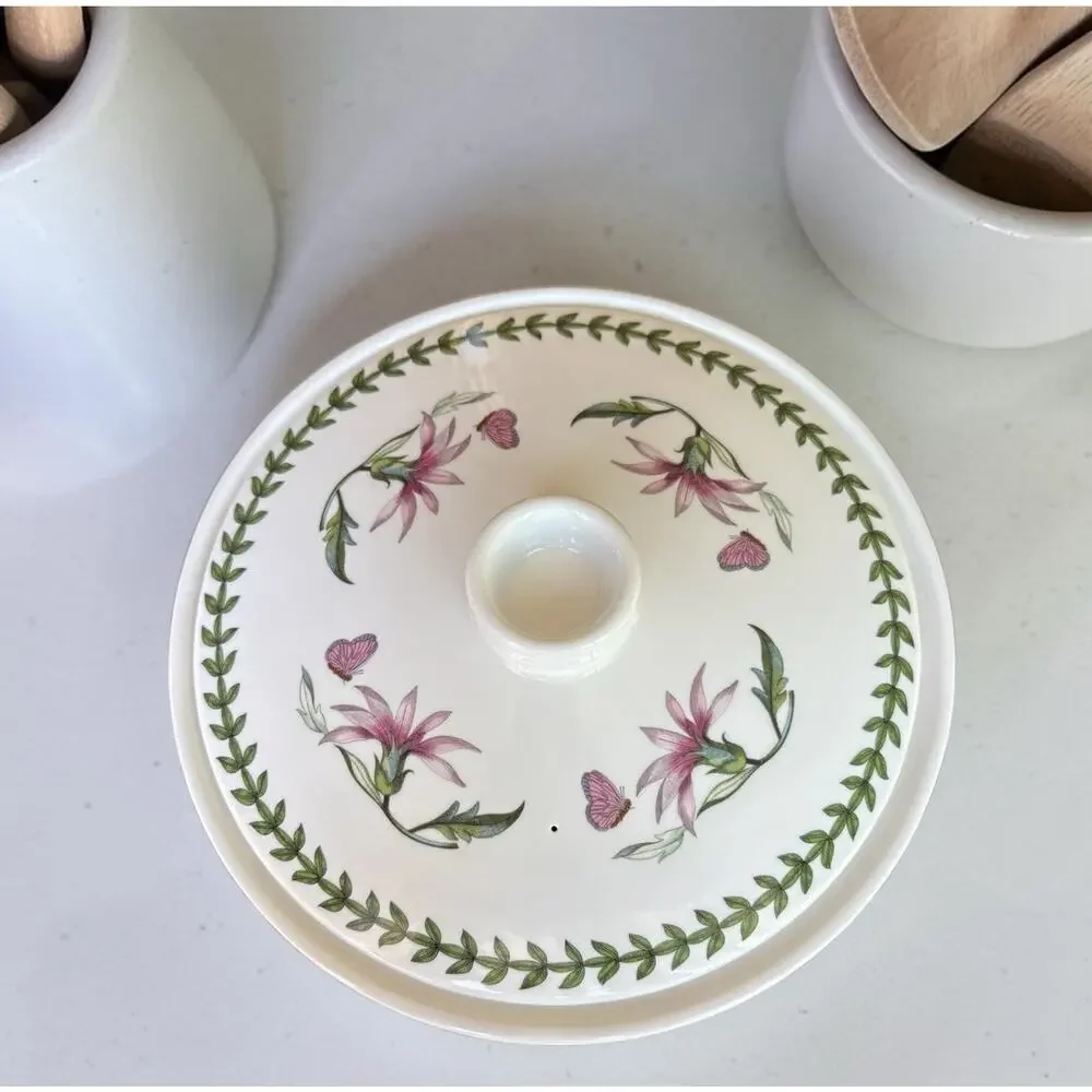 Portmeirion Botanic Garden Covered Casserole Dish 1.7L 3pt w Lid Butterfly